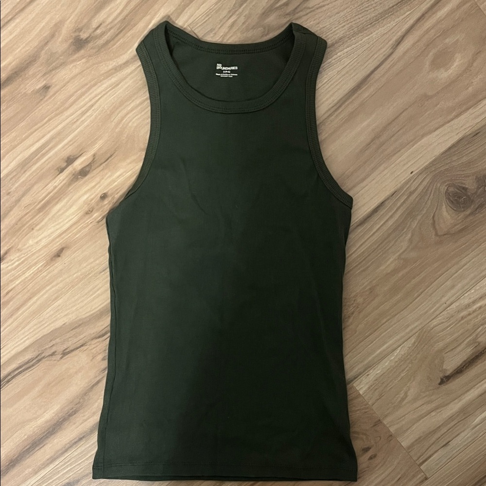 No Boundaries Olive Green Ribbed Tank